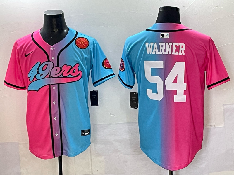 Men 2025 San Francisco 49ers #54 Warner Pink Blue pink Nike Limited NFL Jersey 003->san francisco 49ers->NFL Jersey